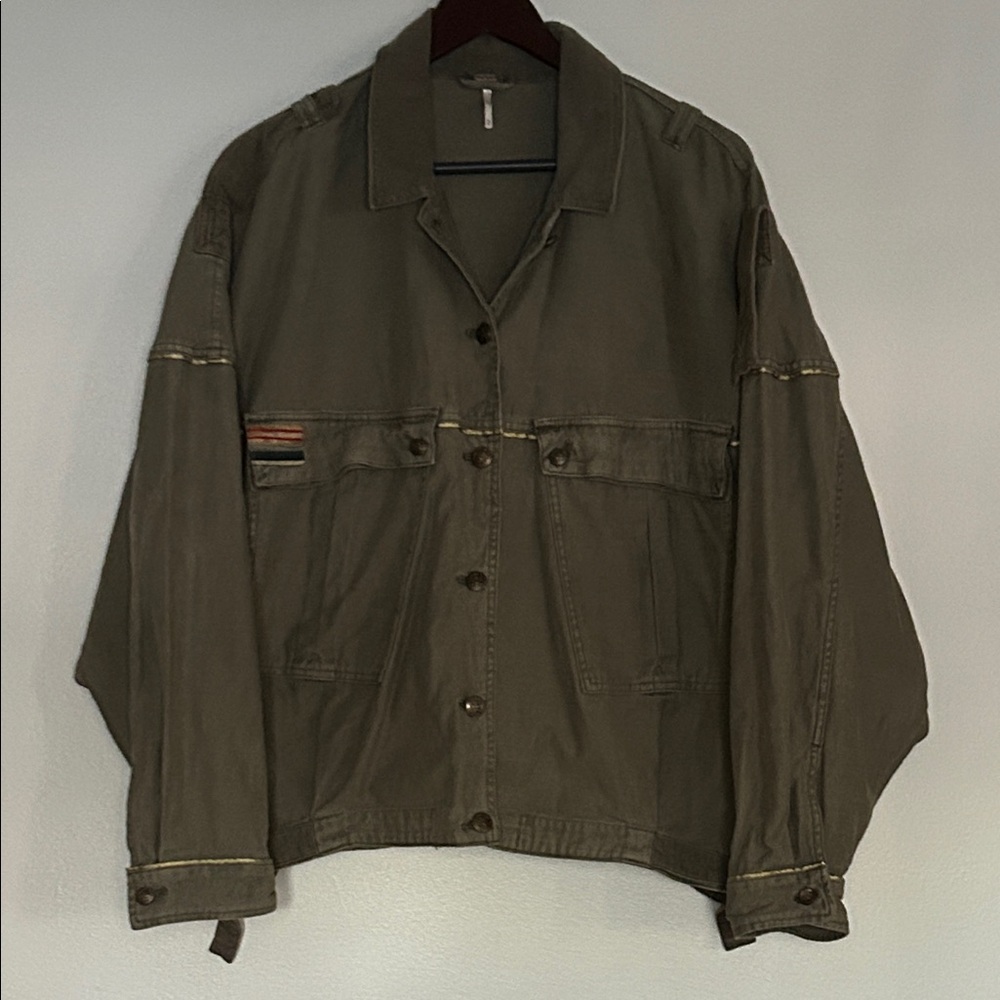Free People Olive Jean Jacket size m
